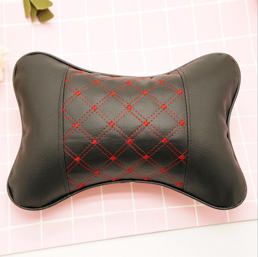 Premium Leather Travel Car Seat Headrest Pillow With Superior Neck Support And Comfort