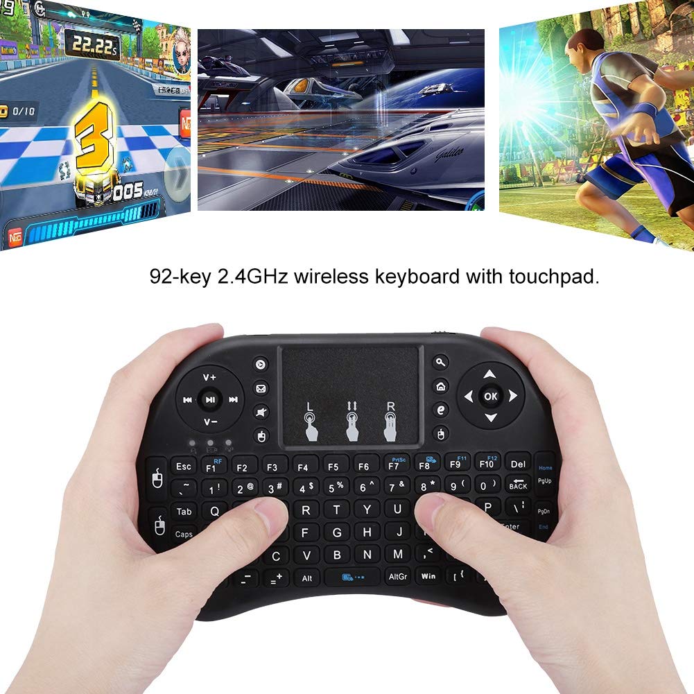 Mini I8 Wireless Keyboard with Touchpad for Smart TV PC, 2.4GHz, 92 Keys, Multimedia Control Keys, Auto SleepWake