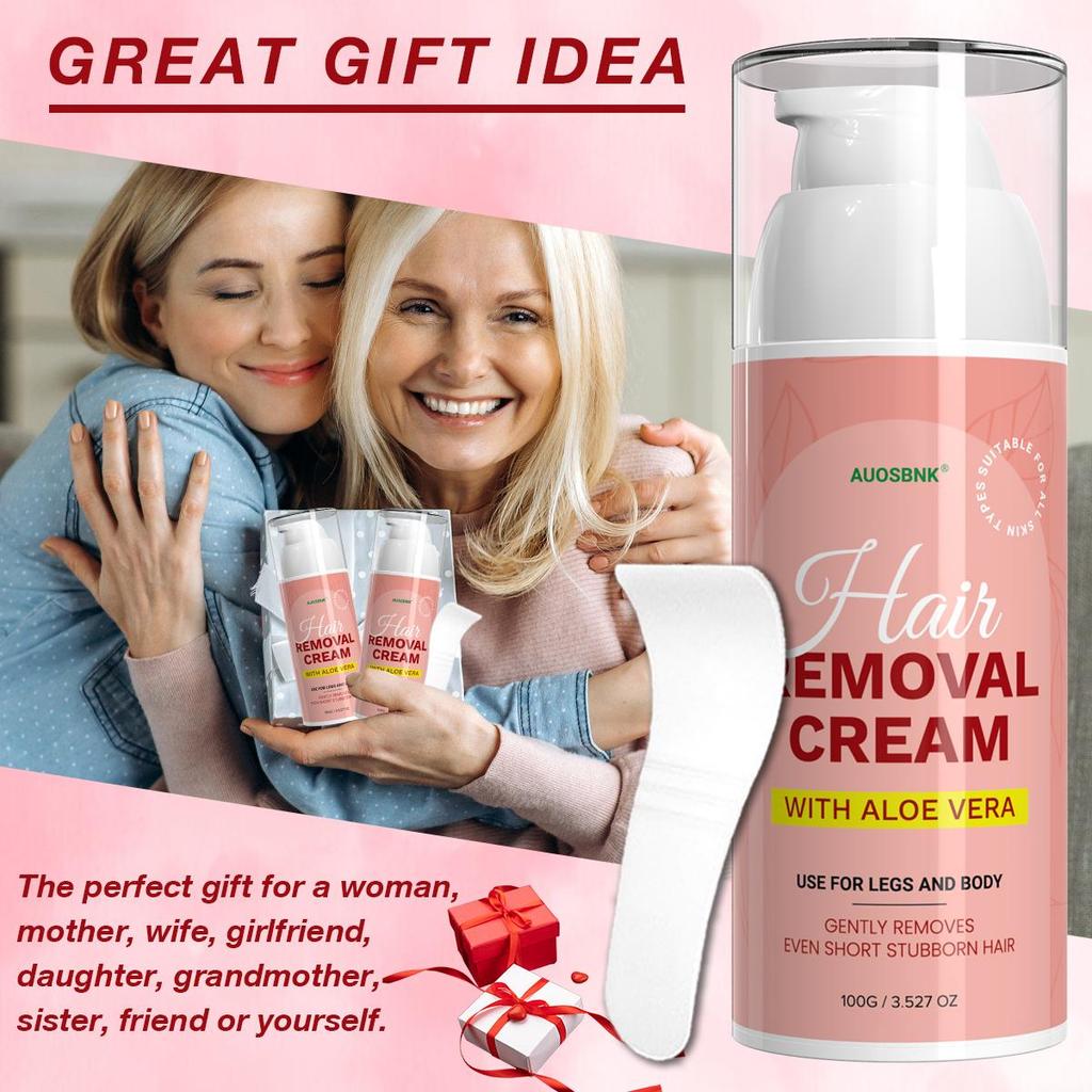 Women'S Hair Removal Cream, Women's Shaving Cream Alternative, Depilatory Cream With Scraper Tool, Aloe Vera, Painless-100G