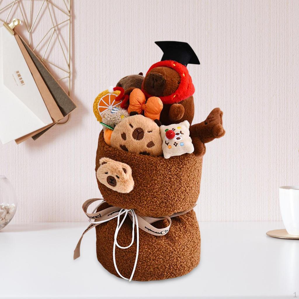 Capybara Plush Floral Arrangement Doll Gift for Celebrations And Events
