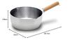 every U. Stainless Steel Yukihira Pot 20cm Single Handle Pot, IH and Gas Stove Compatible, Double Spout, Lightweight, Rust-Resistant, Milk Pan/Saucepa