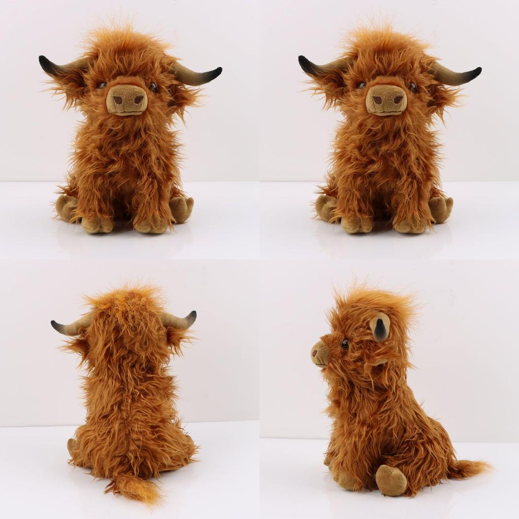 Scottish Highland Cow Plush Toy Soft And Skin Friendly Simulation Doll For Kids 9.8in Long-haired Gift