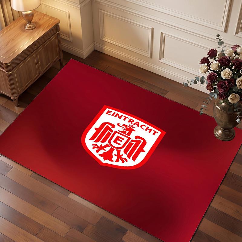 Eintracht Frankfurt Football Print Crystal Velvet Rug, Comfortable Water Absorbent Non Slip Indoor Floor Carpet