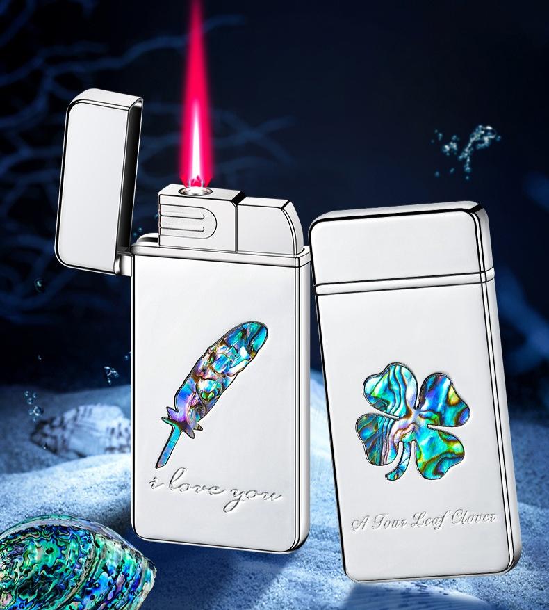 Windproof Red Flame Design Highly Creative Aesthetically Pleasing Lighter Sturdy Durable with High-quality Cigarette Accessories