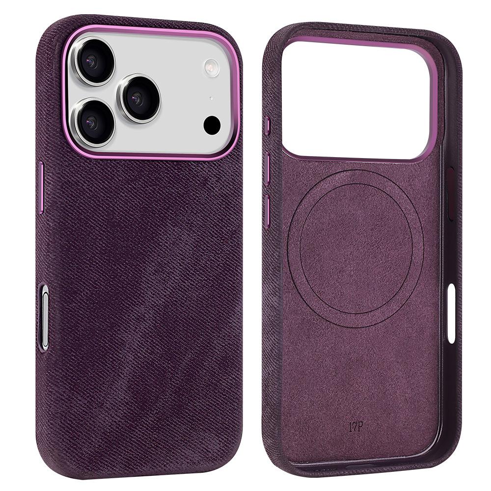 Fleece Strong Magnetic Charging Phone Case for iPhone 17 Pro Max 16 Plus Air 15 14 13 12 Pro Metal Lens Frame Protective Cover