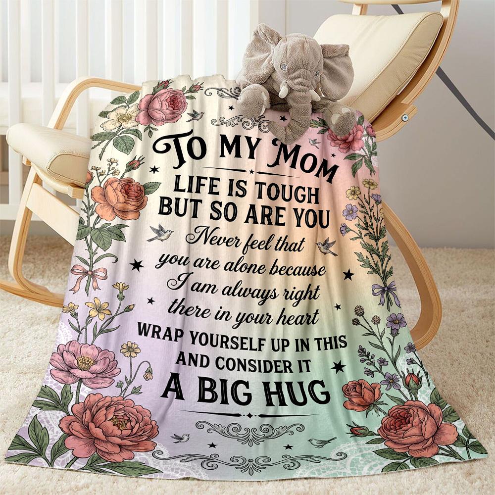 Floral Tribute Mom Blanket Durable Comfort Suitable for Chair Seaside Office Four Seasons Multipurpose Stylish Decor
