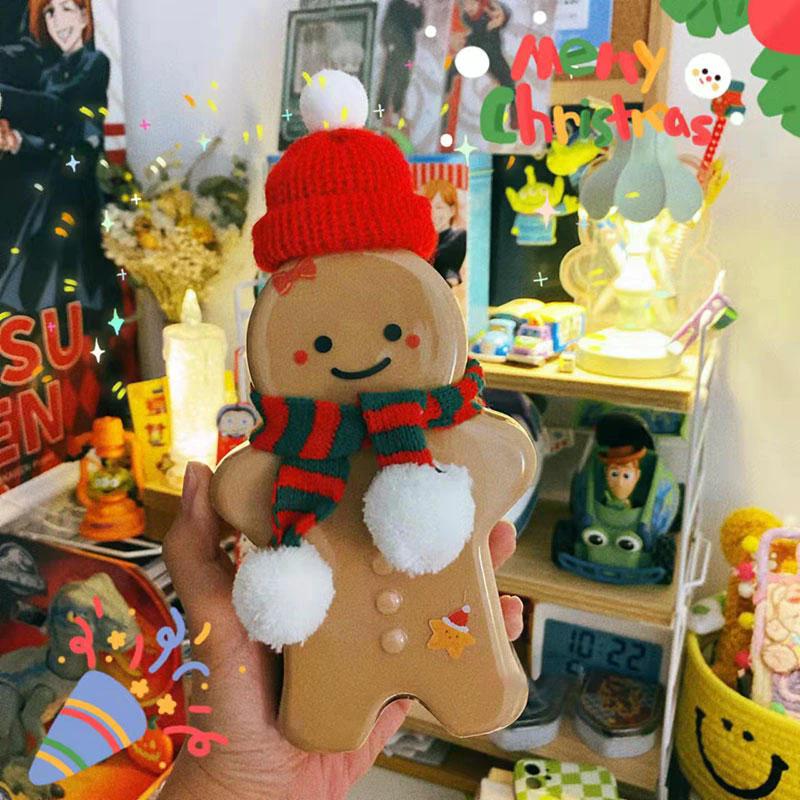Christmas Party Decoration  Christmas Plastic Water Bottle Gingerbread Man Snowman Shaker Cup Juice Drink Bottles Kids Gifts