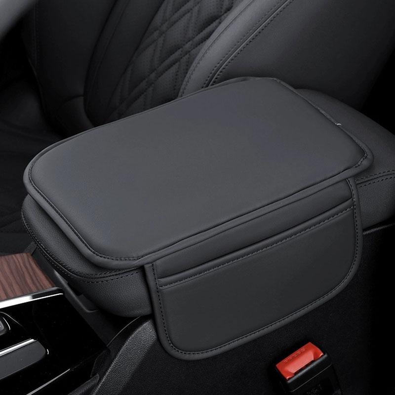 Thickened Version Car Center Console Protector Cover Leather Upgraded Armrest Box Cushion Arm Rest Mat with Side Storage Pocket