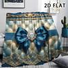 1Pc 2D FLAT Baroque Gold Blue Print Flannel Blanket,High quality Comfortable for All Seasons,Home Decor,Warmth and Comfort,Perfect for Christmas Gifts