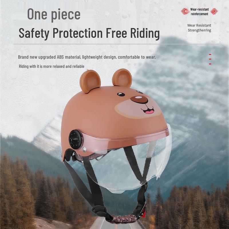 Dziecięcy kask rowerowy z goglami przeciwmgielnymi UV i uszami dźwiękowymi