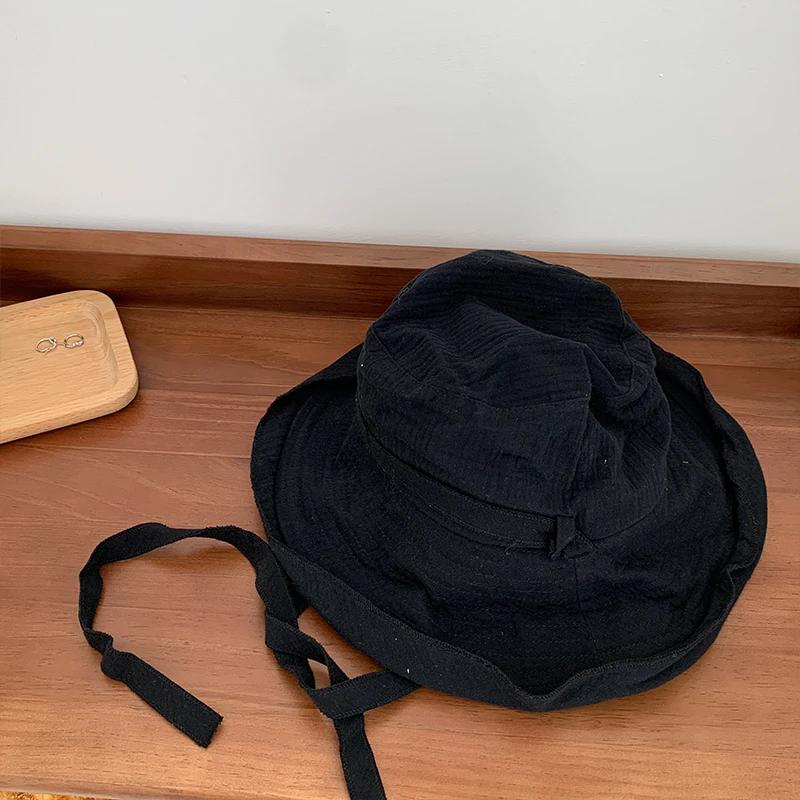 

WTEMPO Holiday Outdoor Travel Solid Color Wide Brim Beach Hats Women s UV Protection Foldable Sun Protection Hats 1pc чёрный