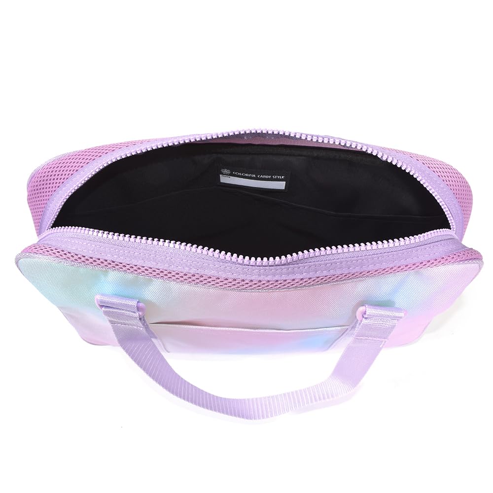 COLORFUL CANDY STYLE Calligraphy and Aurora with Shoulder for Elementary School Includes a Free A Cloth for Wiping Bag, Water-Repellent Lightweight,