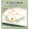 Women S Rabbit Bracelet Gold Plated Jade Bead Chinese Style Handmade Gift