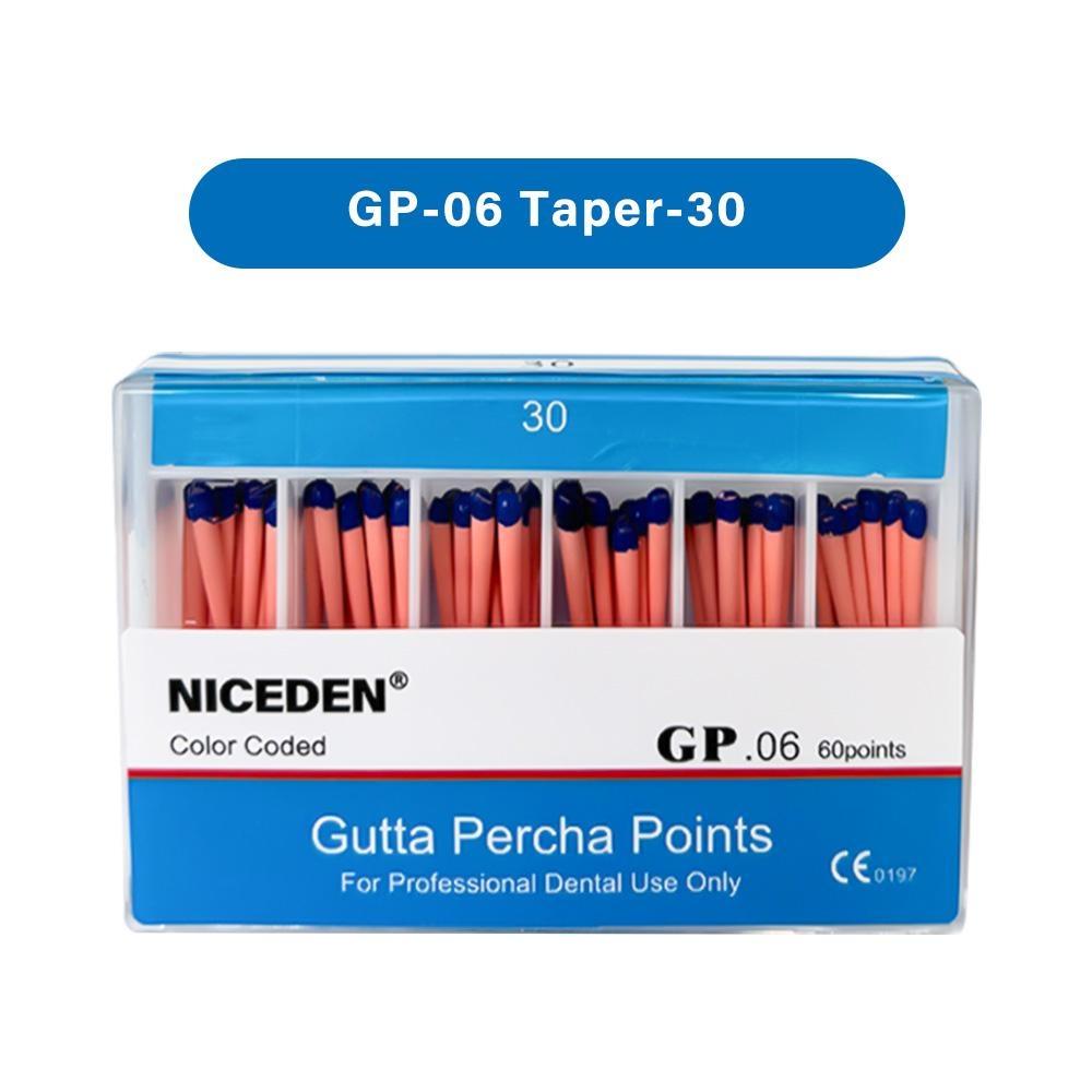 Niceden Dental Gutta Materials Percha Root Points Endodontics Cotton Fiber Tips Dentistry GP Canal Taper 02 04 06 #15-40 F1-F3