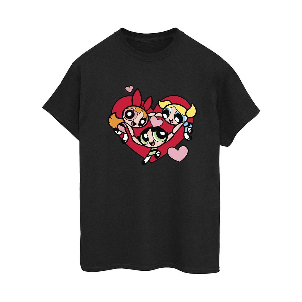 The Powerpuff Girls Womens/Ladies Holding Hands Heart Cotton Boyfriend T-Shirt