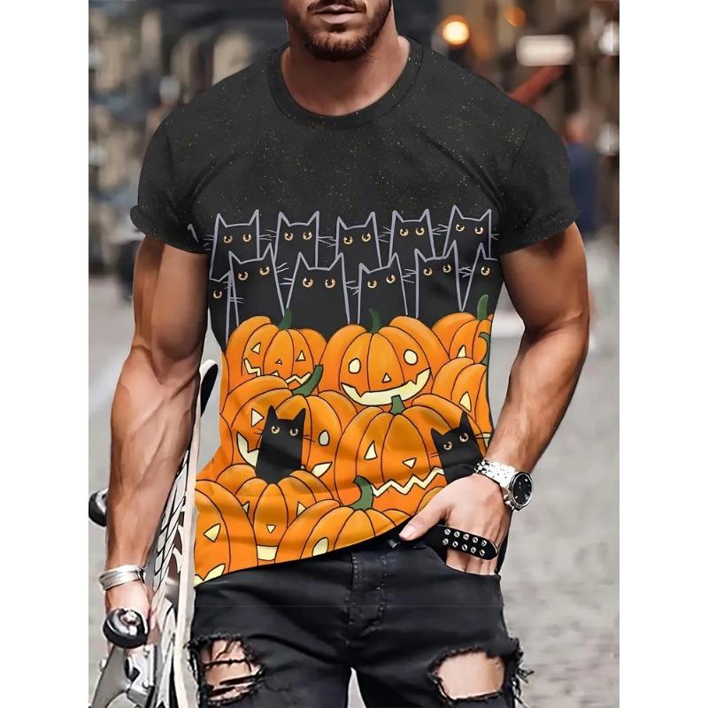Summer Men's 3D Santa Printed Crew Neck T-Shirt