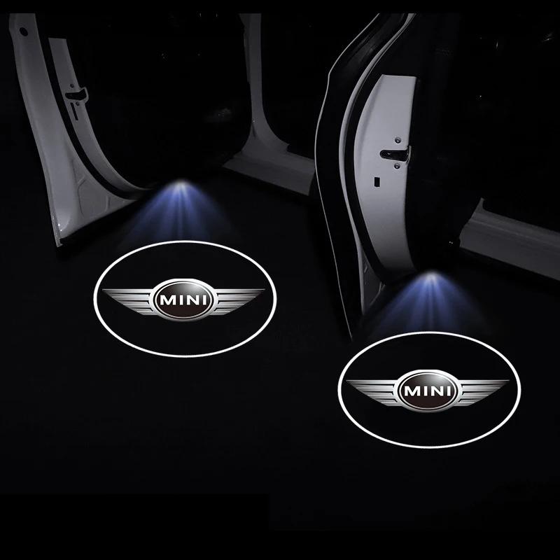 2pcs Car Logo Wireless Welcome Light Door Projector LED Shadow Lights Lamp for Mini Cooper R56 R53 R55 R57 R60 Auto Accessories x6