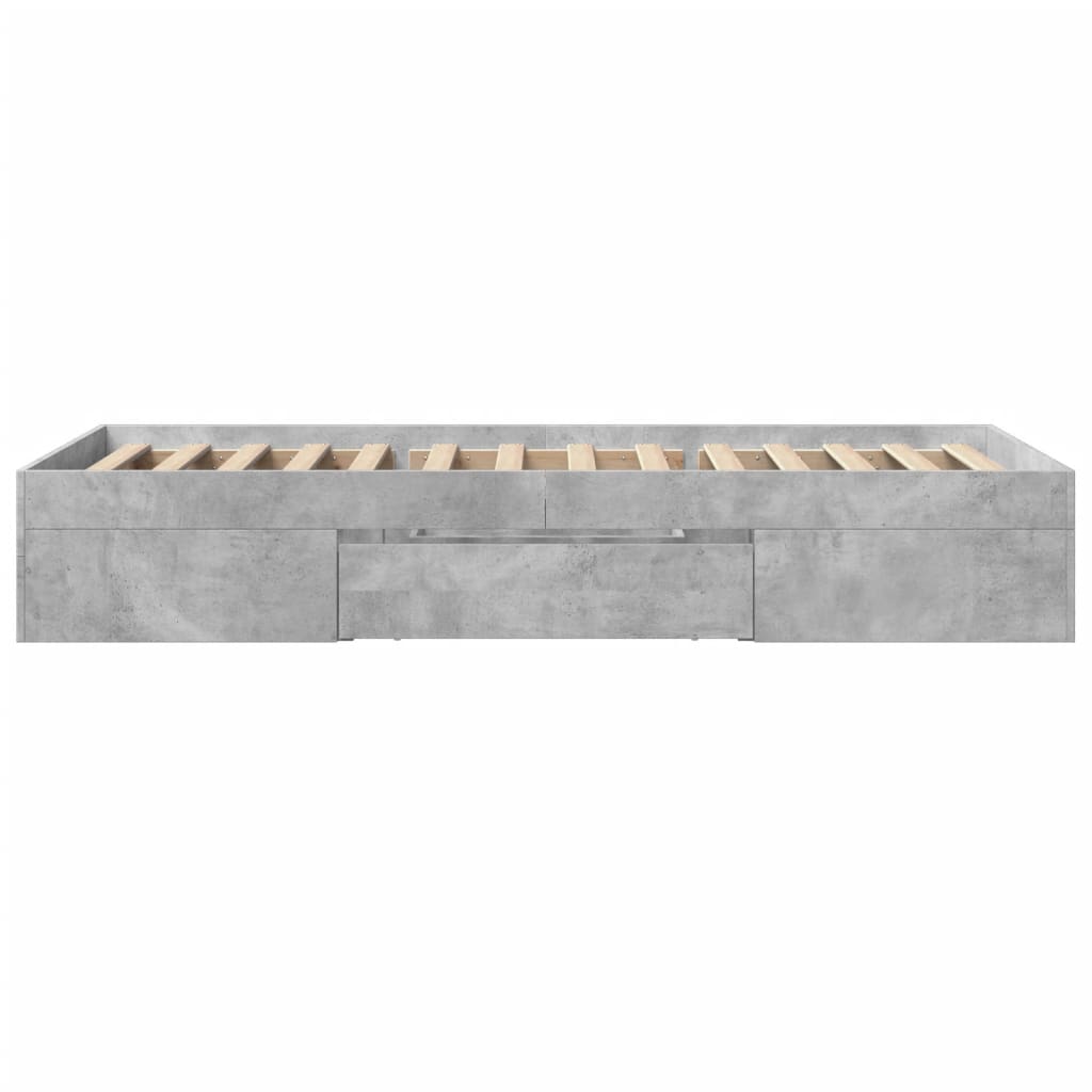 Bed Frame Concrete Grey 75x190 cm Particleboard