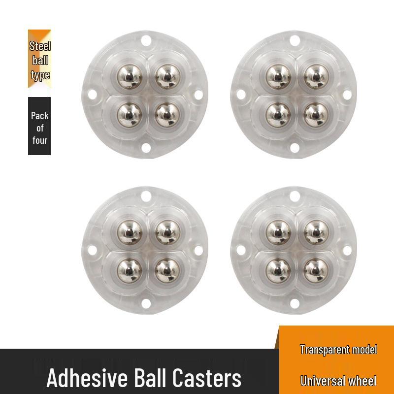 Silent Nylon Ball Bearing Casters - No-Drill Universal Steel Furniture Wheels