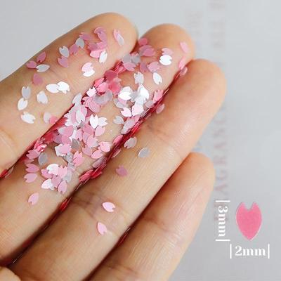 6 Gitter Glänzende Blütenblatt-Chip Nagel Pailletten Kirschblüten Glitzer Aufkleber Frühling Holographische Deko Flakes Bunte Deko