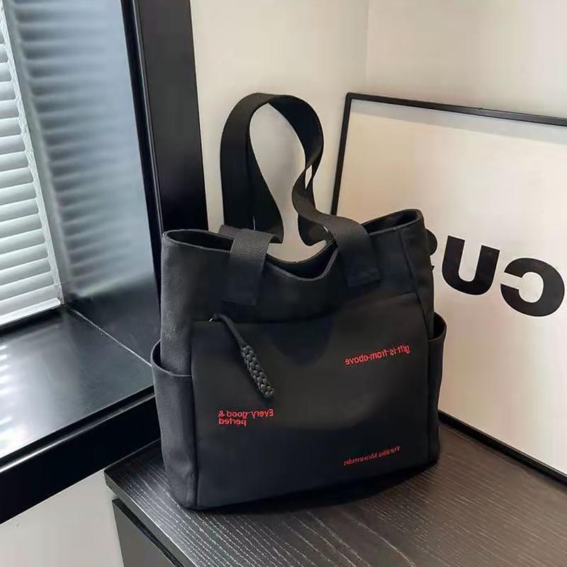 Fashionable Casual Canvas Bag Cartoon Letter Versatile Handbag Bento Bag