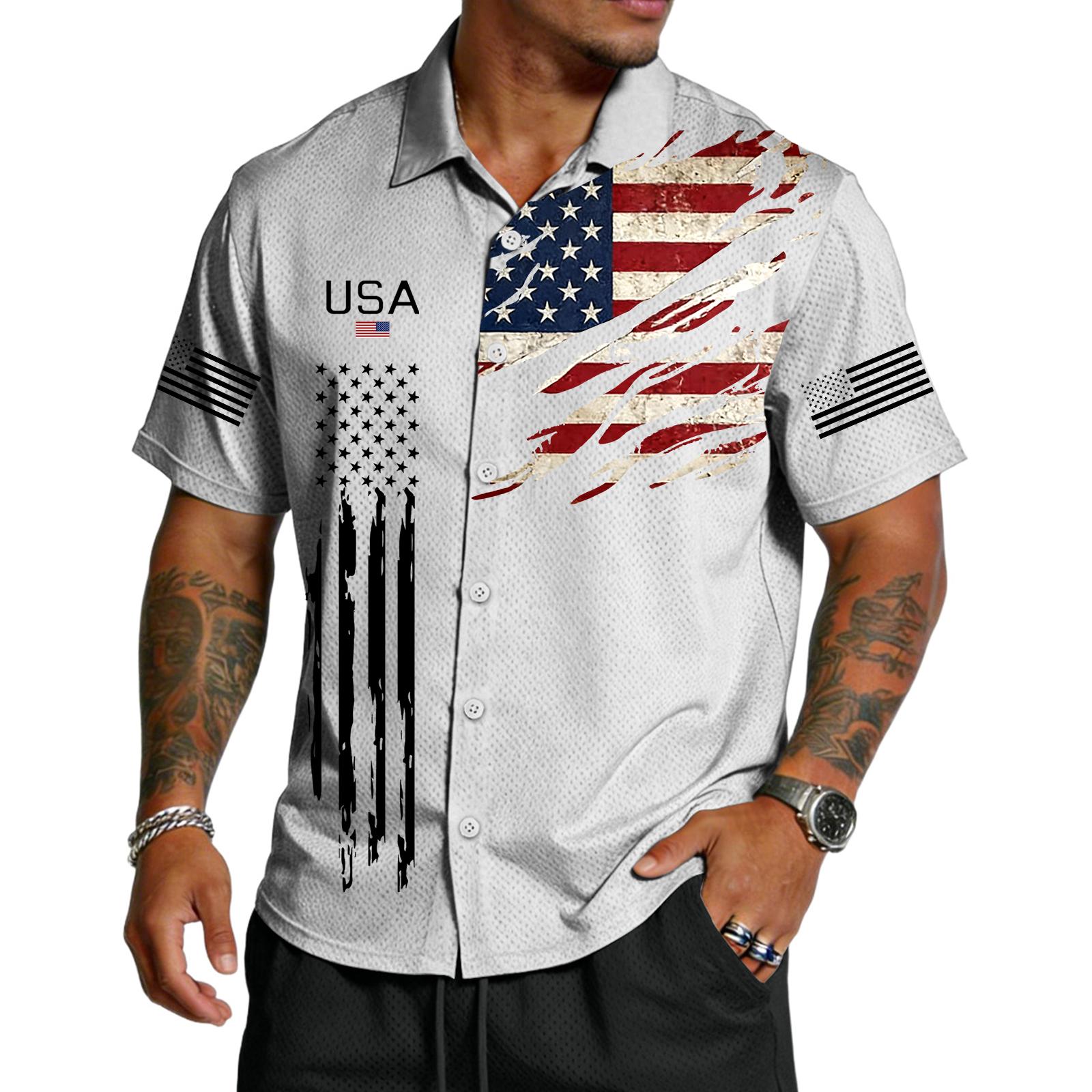

Men s Casual Lapel Light Breathable Short Sleeve Shirt XL