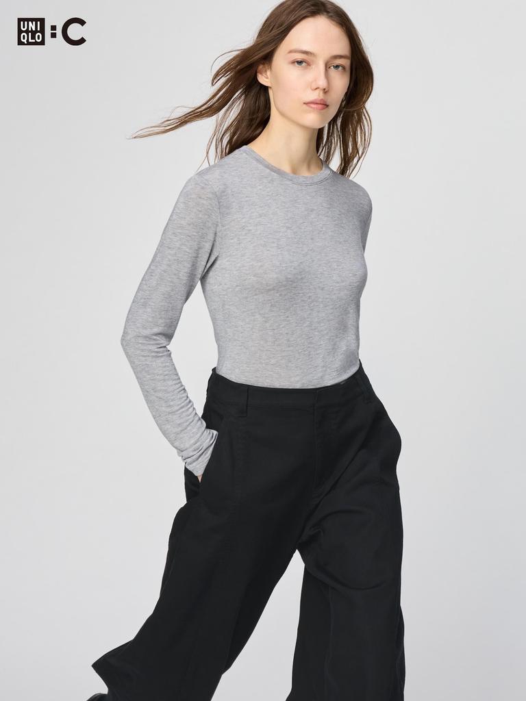 Uniqlo HeaTTech Cashmere Blend Crewneck T  Long Sleeve 