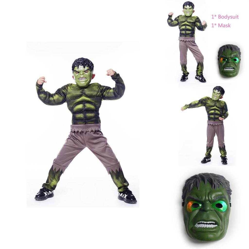 The Avengers Hulk Muscle Mask Costume For Boys Premium Quality Cosplay Outfit