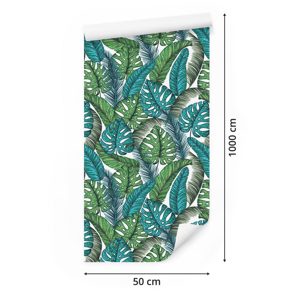 Monstera Jungle Leaves Wallpaper for Living Room and Bedroom 50x1000