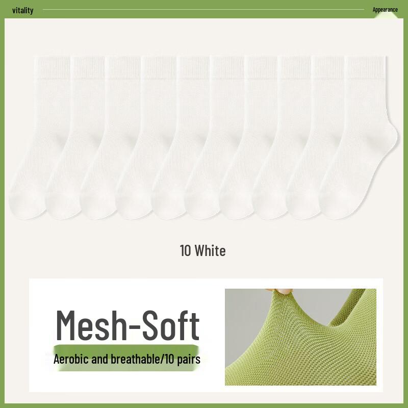 

Yaloo Women s Mid-Calf Mesh Cotton Socks (10 Pairs)