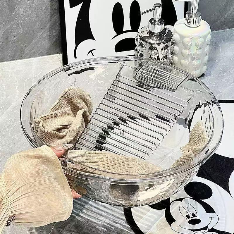 

Plastic Washbasin with Integrated Washboard for Laundry 44.5*33.5*12.5 cm
