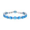 Bracelet à finition argentée et zirconie aquamarine - Nou