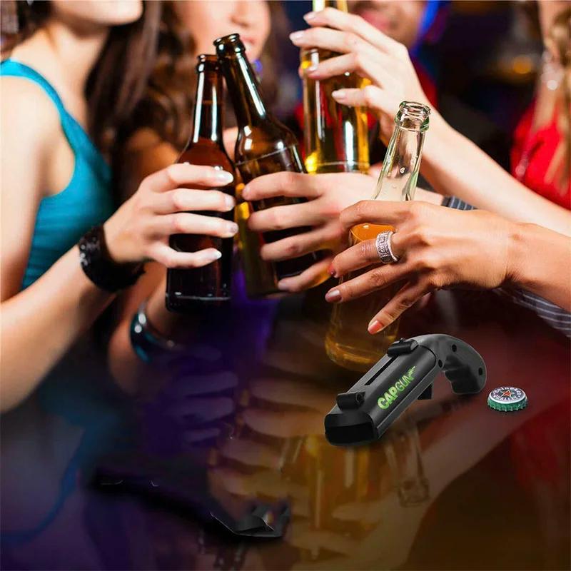 Bottle Opener Portable Cap Creative Flying Cap Launcher Beer Opener Bar Tools Beverage Opener Shaped Cap Opener 6