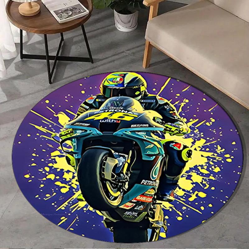 1PC Valentino Rider Round Rug, Non-slip Chair Mat, Home Decor, Circle Carpet Perfect for Office, Bedroom, Living Room,Christmas Gift