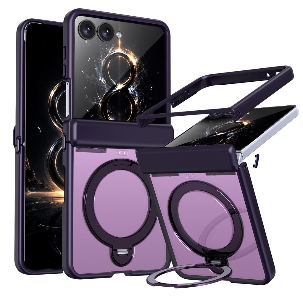 360 Rotating Magnetic Kickstand Skin Feel Case for Samsung Galaxy Z Flip 8 Shockproof for Magsafe Axis Protection Slim fit Cover