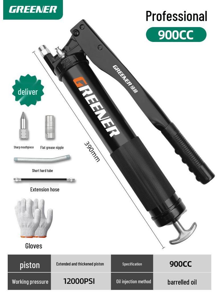 Green Forest Hochdruck-Fettpresse mit Düse für Bagger & Gabelstapler