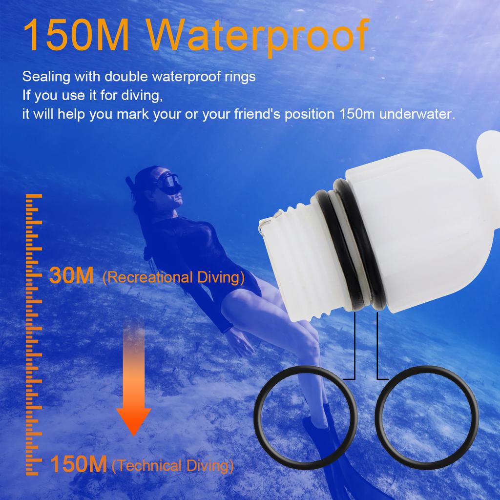 2pcs Underwater 150m LED Strobe Marker Diving Signal Light for Diving / Night Outdoor / Camping with 4 Sets Battery