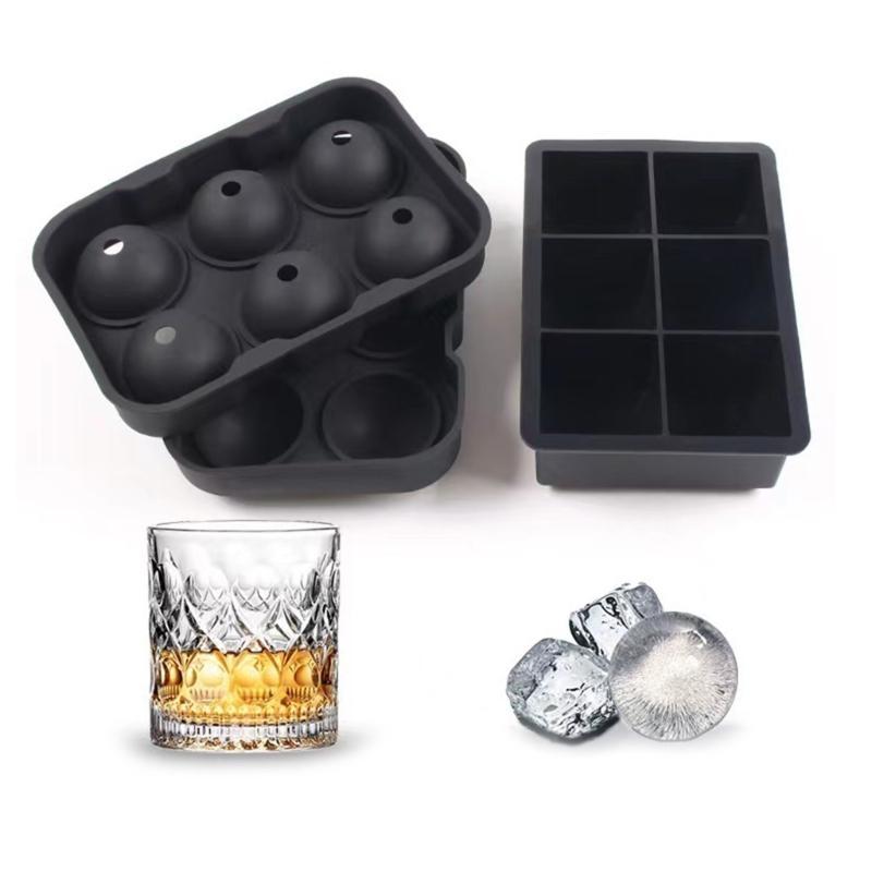 652F Silicone Large Cube Ice Tray Easy to Remove Silicone Ice Balls Maker Dishwasher Safe