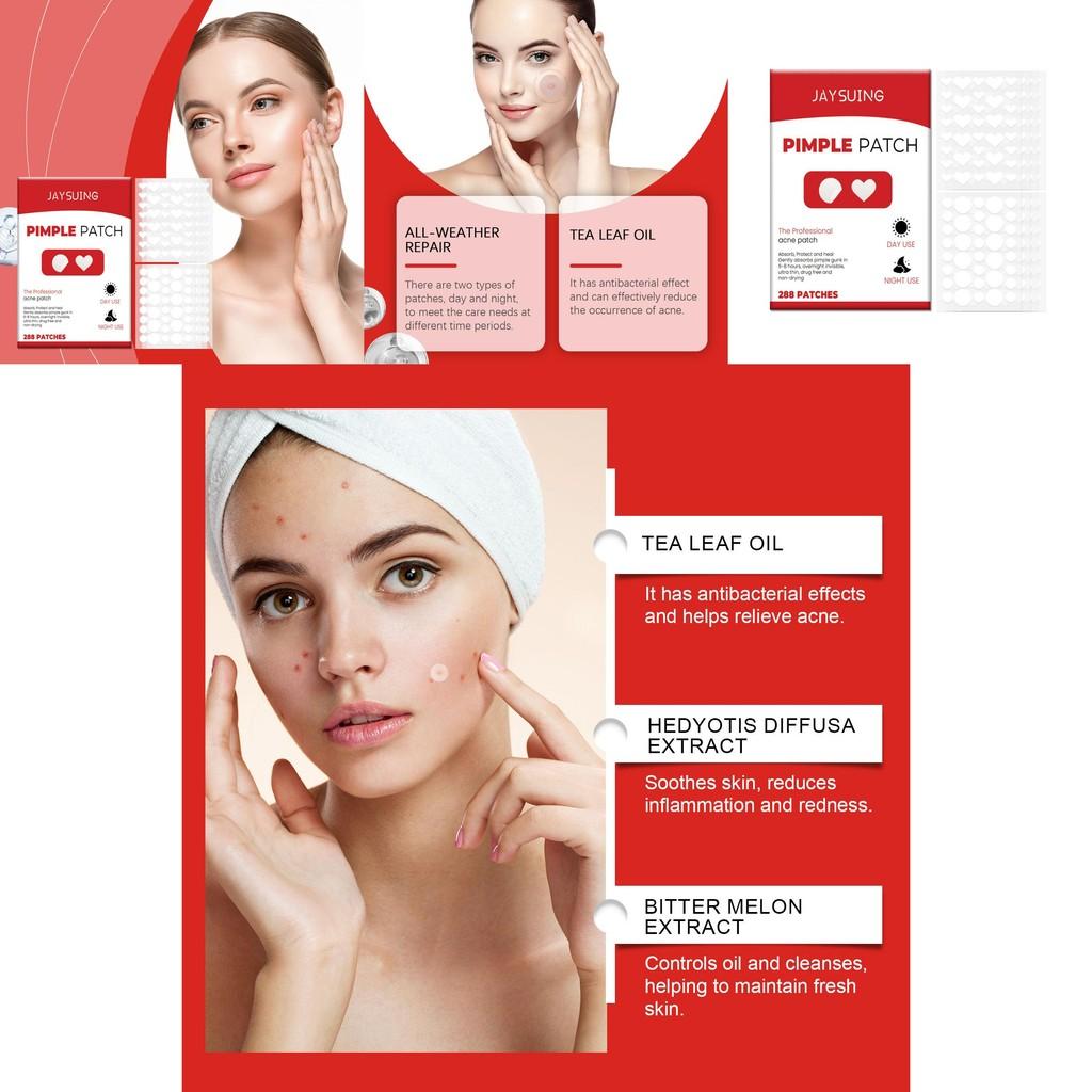 Jaysuing Acne Cover Patches For Face Skin Soothing Healing And Pimple Relief With 288 Durable Patches