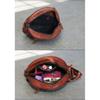 Dámska okrúhla taška cez rameno Pravá kožená crossbody kabelka Sling Hobo kabelka