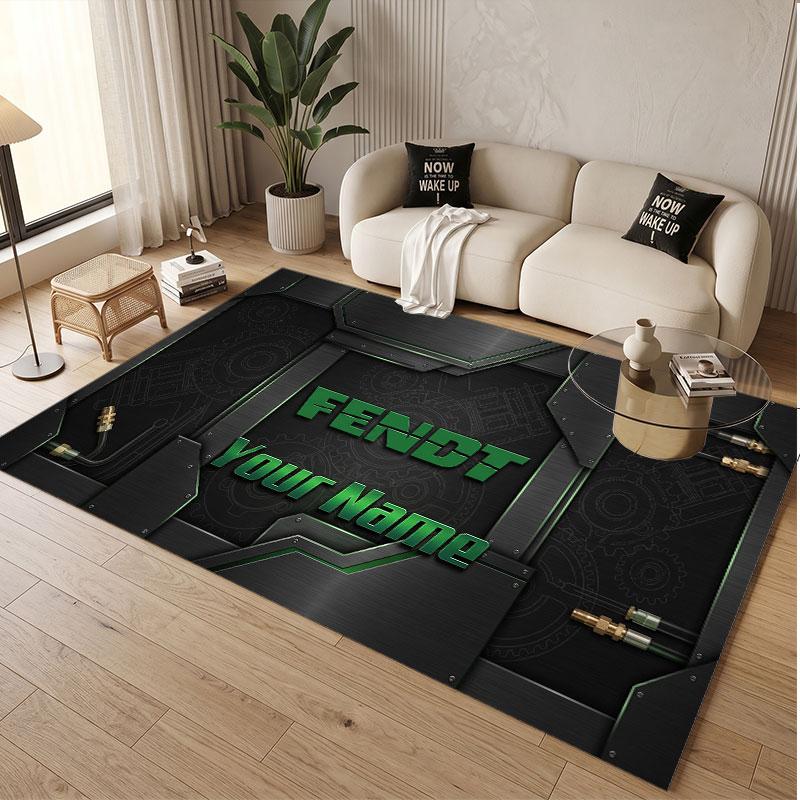 Custom Rug Fendt Pattern Print Name Text Soft Non‑Slip Floor Carpet for Home Indoor Decoration