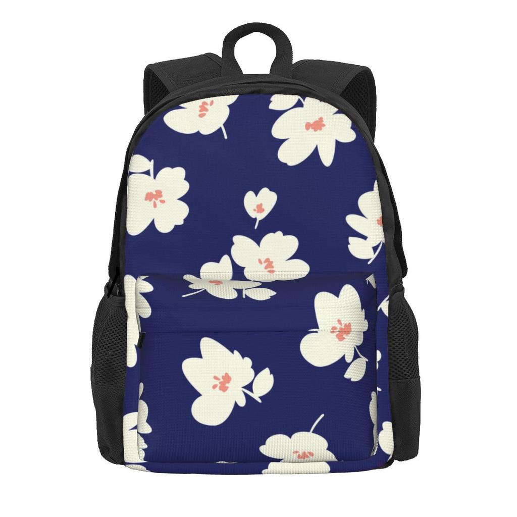 White Daisies Backpack Cute Flowers Print College Backpacks Girl Custom Breathable School Bags Leisure Rucksack