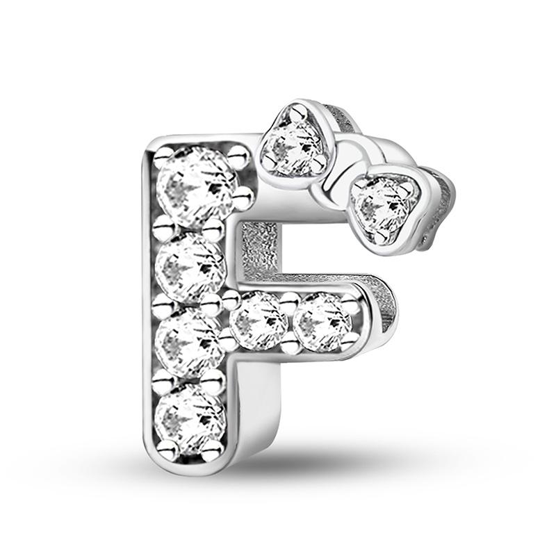 Copper Butterfly Knot Letter Series Zircon Charms Bead Fit Original Pan Bracelet Bangle Diy Jewelry For Women Gift