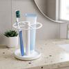 Metal Toothbrush Holder Punch-free Space-Saving Toothpaste Rack Multifunctional Makeupbrush Organizer Ideal for Bathroom