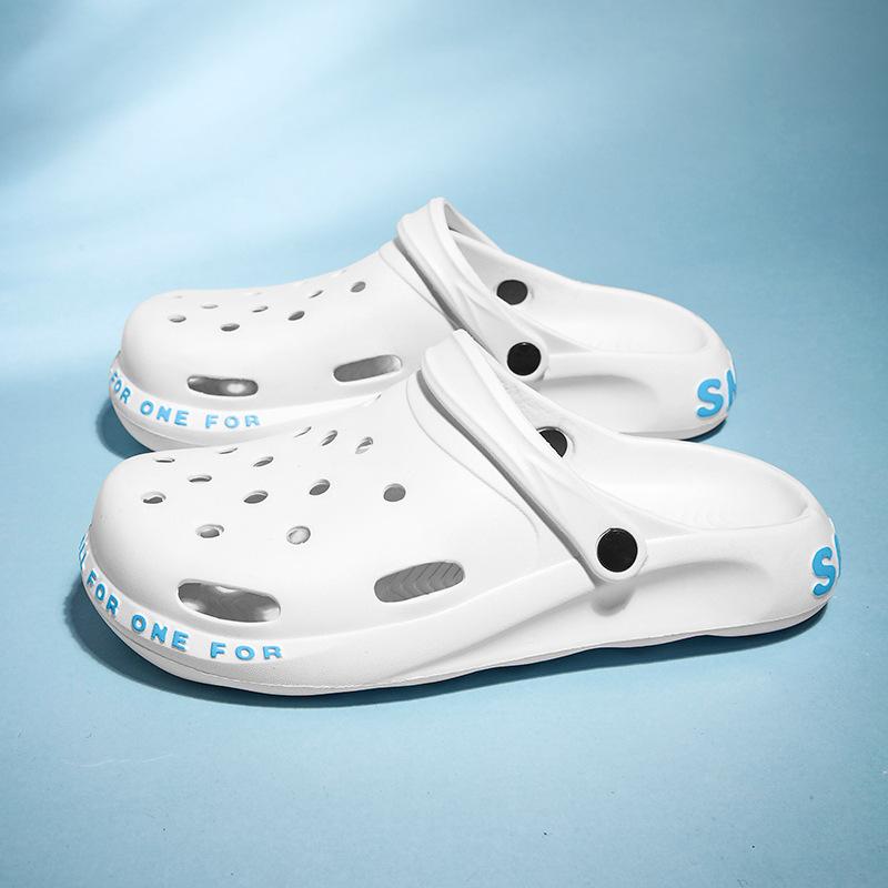 Hole Shoes Men'S Cool Slippers Non-Slip Soft Sole Couple Beach Shoes Casual Sandals Outdoor Slippers Men'S Outer Wear