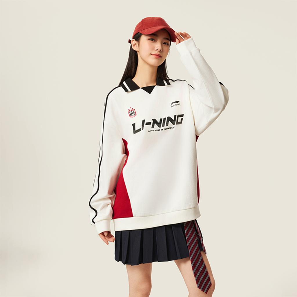 Li Ning Sports Lifestyle Series Loose Fit Couple Sweatshirt Unisex Sweatshirt AWDVC89-1