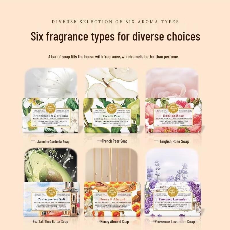 Hanbolly Jasmine & Gardenia Scented Milled Soap 3-Pack