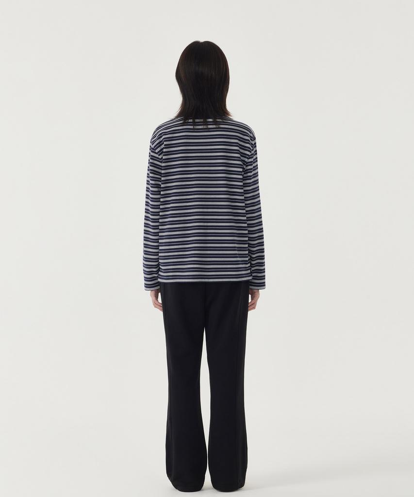 COVERNAT WOMAN Striped Collared Rugby Tee Ivory