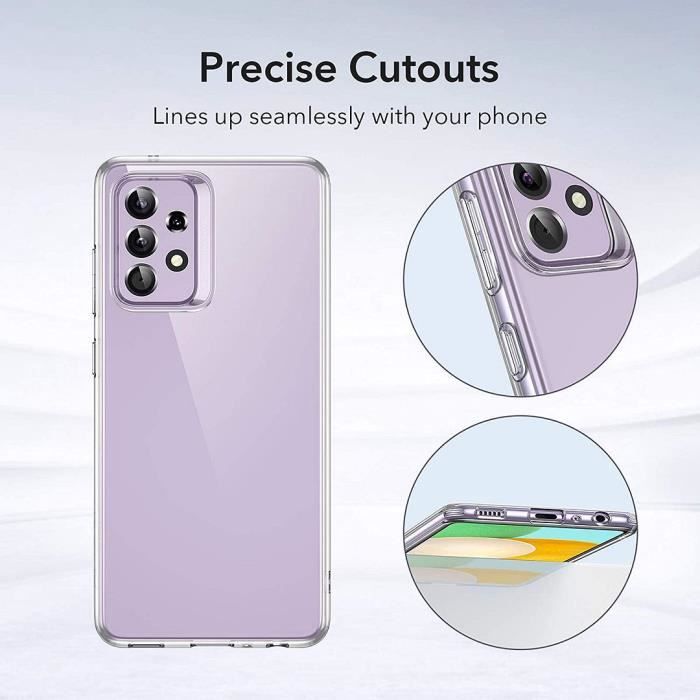 Coque - samsung - a53 5g - silicone souple - transparent - pack 2 verres trempés