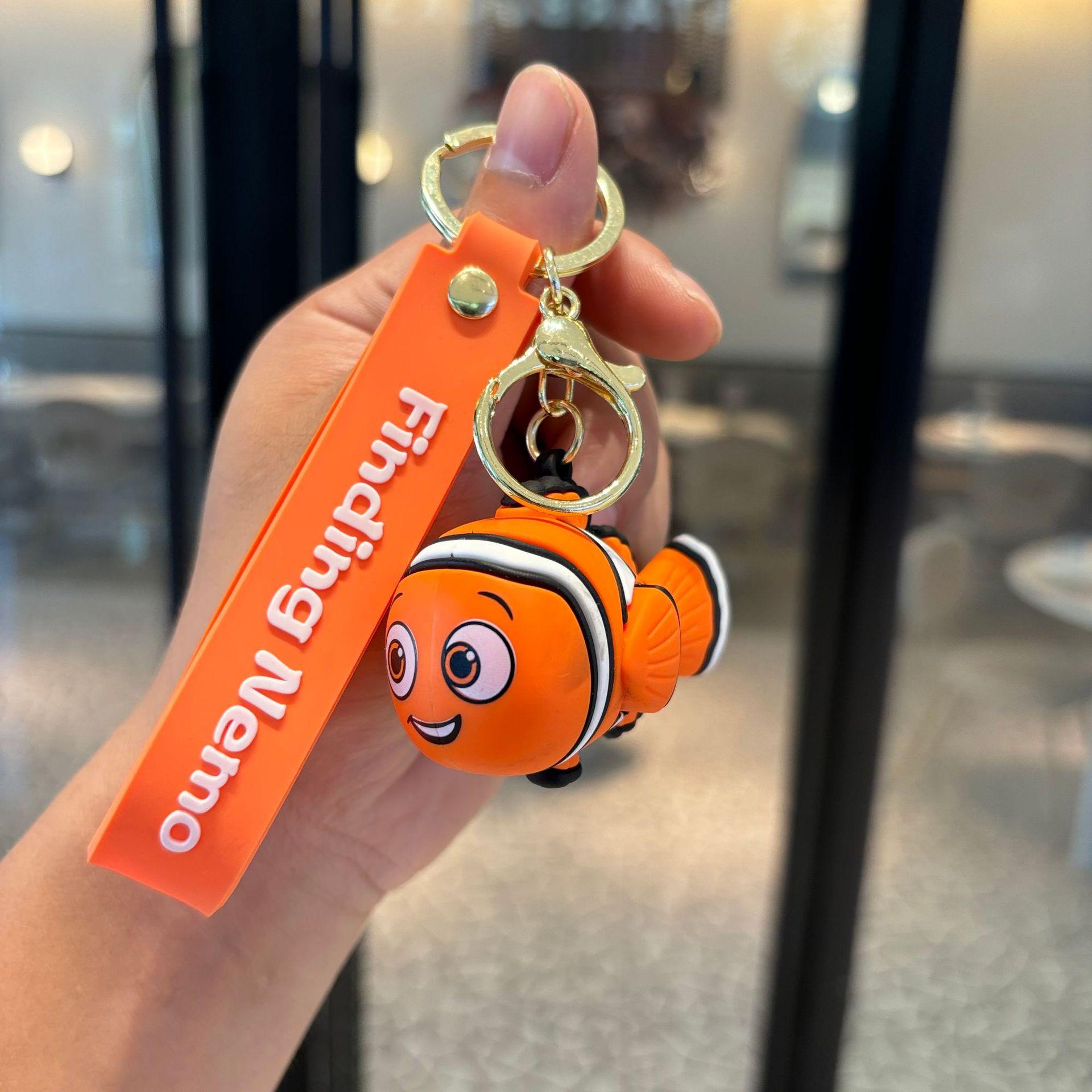 Cartoon Keychain Toy Finding Nemo Dory Nemo Double Sided Keyring Kawaii Animal Doll Decor Pendant Accessories Xmas Gift